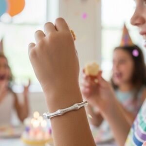 Silver Bamboo Style Bracelet Cuff